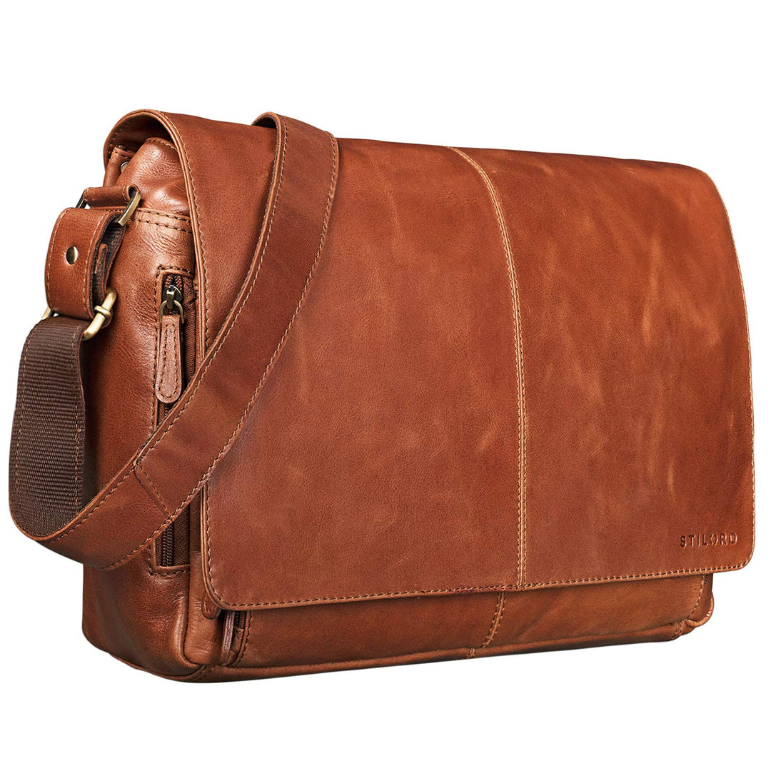 STILORD 'Alex' Vintage Ledertasche Männer Frauen Businesstasche zum Umhängen 15,6 Zoll Laptoptasche