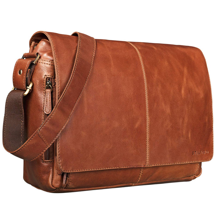 STILORD 'Alex' Vintage Ledertasche Männer Frauen Businesstasche zum Umhängen 15,6 Zoll Laptoptasche