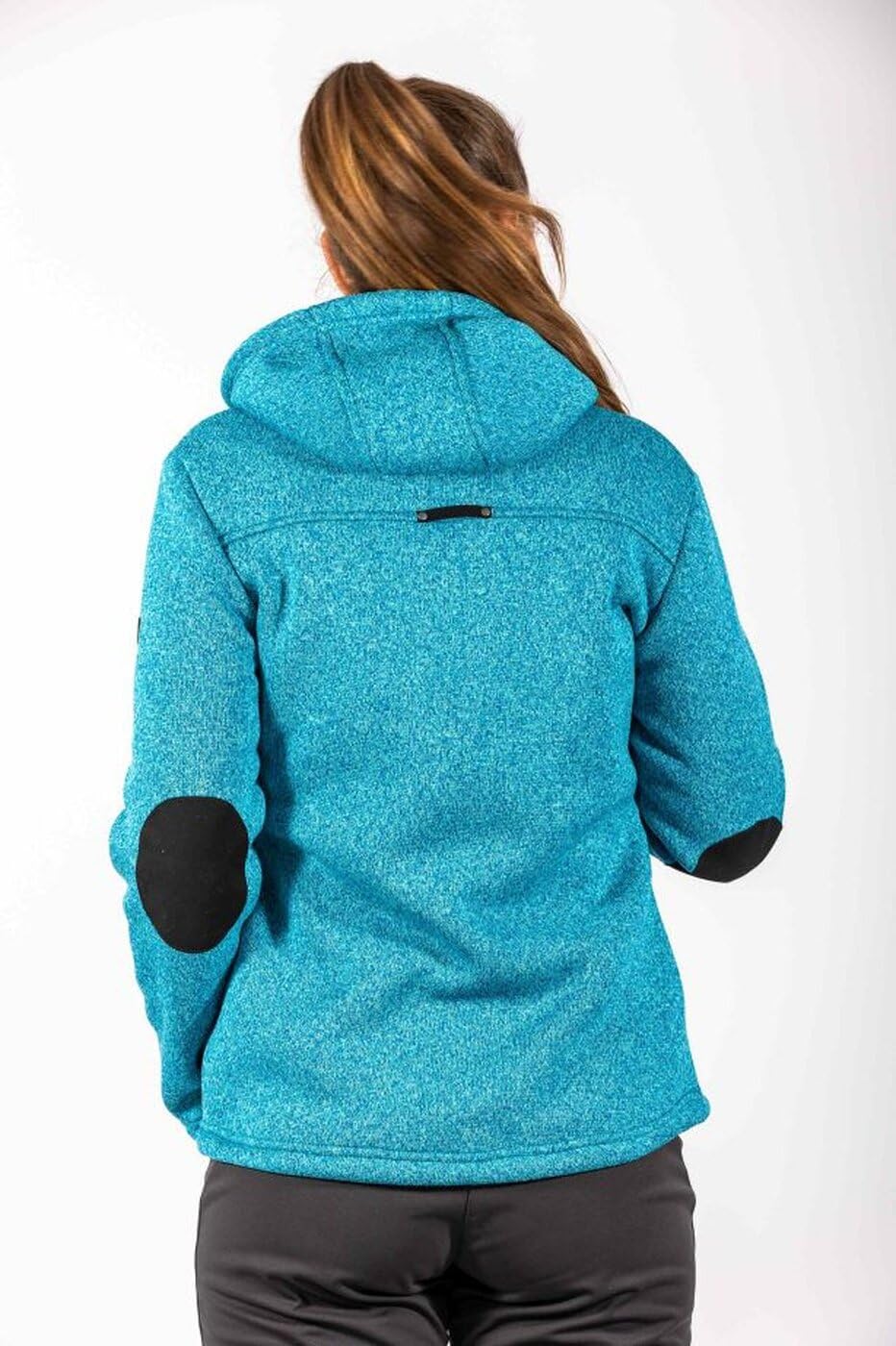 Maul Damen Chieming mit Kapuze Polar-strickfleece Jacke, Türkis