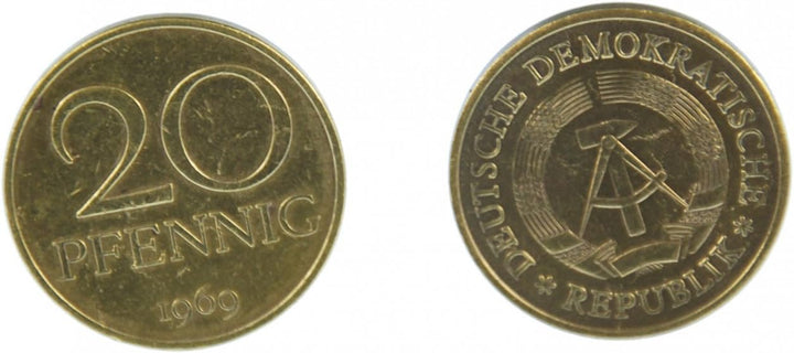 Miniblings 20 Pfennig DDR Manschettenknöpfe Miniblings Münzen Manschetten 20 Pfennig gold - Herrensc