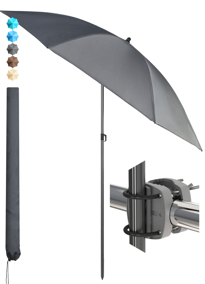 4smile SunnyJoy Sonnenschirm Balkon + Sonnenschirmhalter Balkongeländer + Sonnenschirm Schutzhülle -