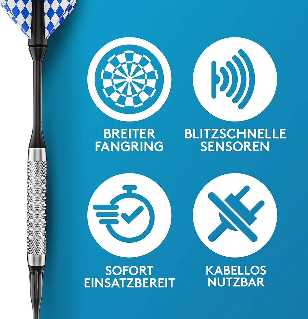 DartPro - DAS ORIGINAL - Elektronische Dartscheibe - Dartboard mit 6 Darts [kabellos nutzbar] - Inno