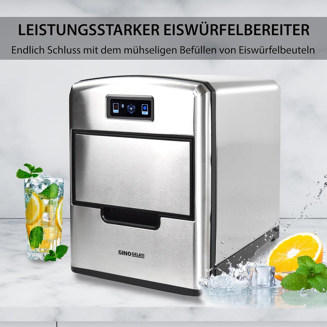Syntrox Germany GG-175W de Luxe Digitaler Edelstahl Eiswürfelbereiter Eiswürfelmaschine Icemaker