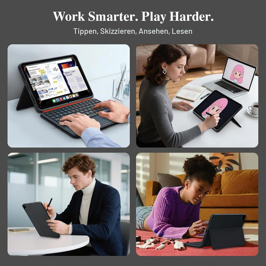 Tastatur Hülle für iPad Air 11 Zoll (M4 M3 M2 2026 2025 2024), Pro 11, iPad A16 11/10, Magnetische A