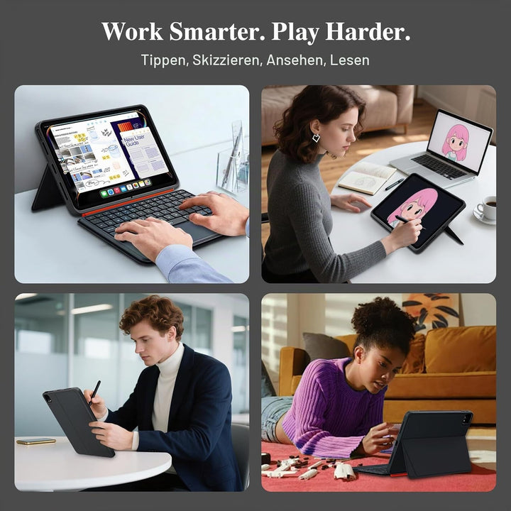 Tastatur Hülle für iPad Air 11 Zoll (M4 M3 M2 2026 2025 2024), Pro 11, iPad A16 11/10, Magnetische A