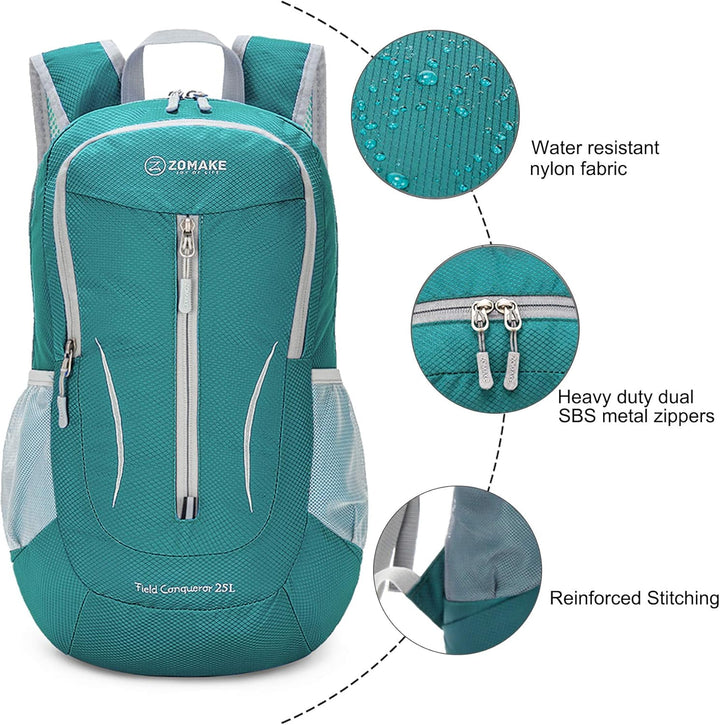 ZOMAKE Ultraleicht Faltbarer Rucksack - Packbare Backpacks 25L,Kleiner Faltbar Rucksäcke Wanderrucks