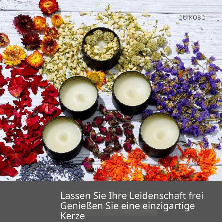 Quikobo Kerzendose 24 Stück (Schwarz), Kerzenbehälter, 135ml Leere Kerzenbehälter für Kerzen Selber