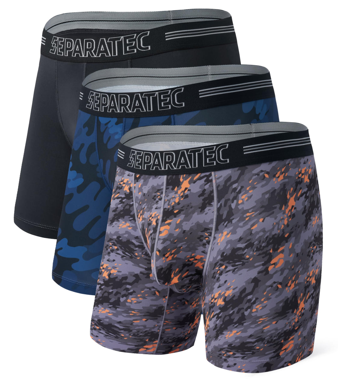 Separatec Boxershorts Herren Mehrfachpackung Sport Schnell trocknend Doppelbeutel Dual Pouch Unterho