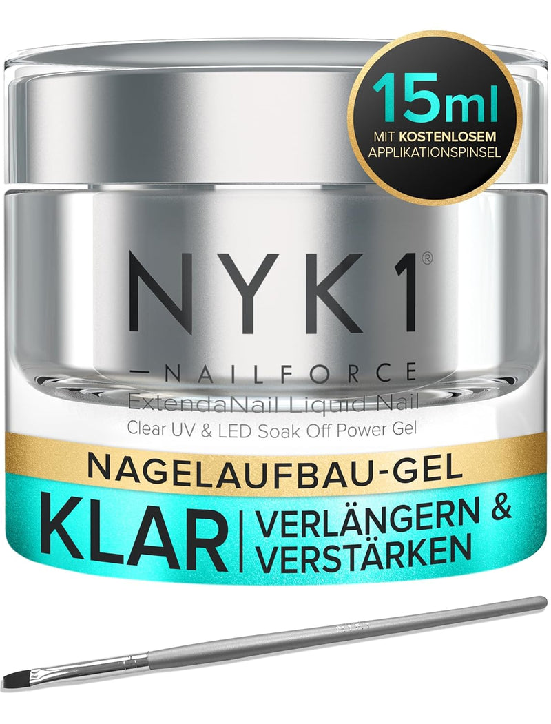 Klar Nagelgel UV Aufbaugel Für Gelnägel (15ml) NAILFORCE Stärkung Gel Für Gelnägel Builder Gel In A