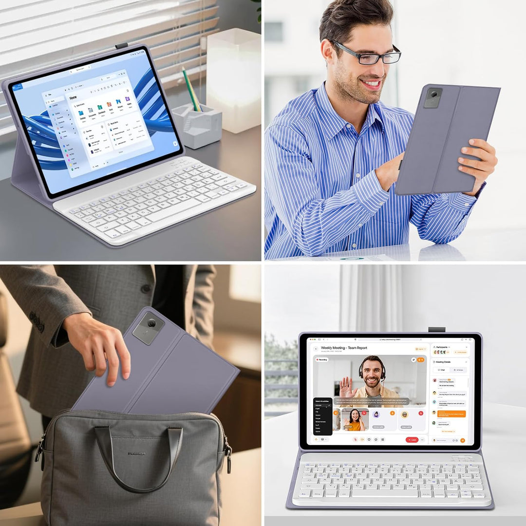 IVEOPPE Hülle mit Tastatur für Lenovo Idea Tab 11" 2025, Bluetooth Abnehmbare Magnetisch QWERTZ Tast