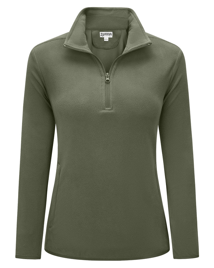 33,000ft Damen Fleece Pullover mit Halbreissverschluss Fleeceshirt Winter Warm Ski-Pullover Microfle