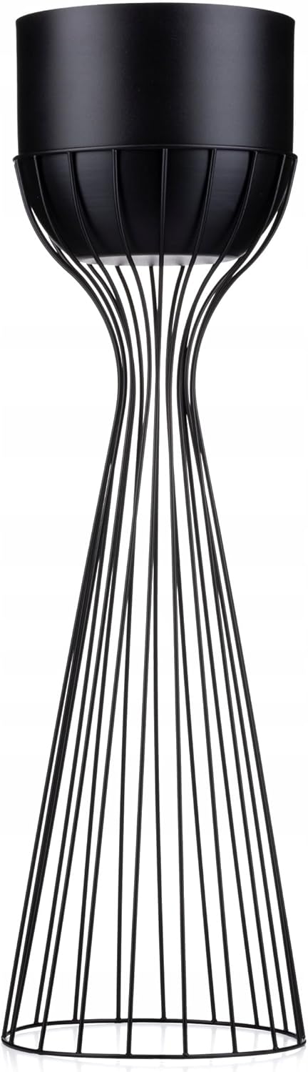 HowHomely Moderne Blumenständer Metall 68 cm Hoch mit Schwarz Blumentopf Rund 18 cm Ø auf Robuste St