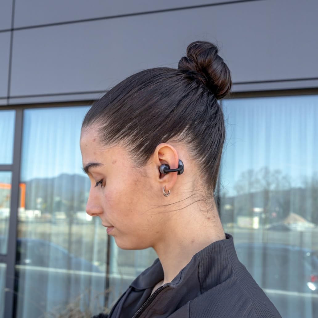 DCU TECNOLOGIC Kabellose Kopfhörer AirClip, Bluetooth 6.0, Open-Ear mit Clip-Design, 20 Stunden Wied