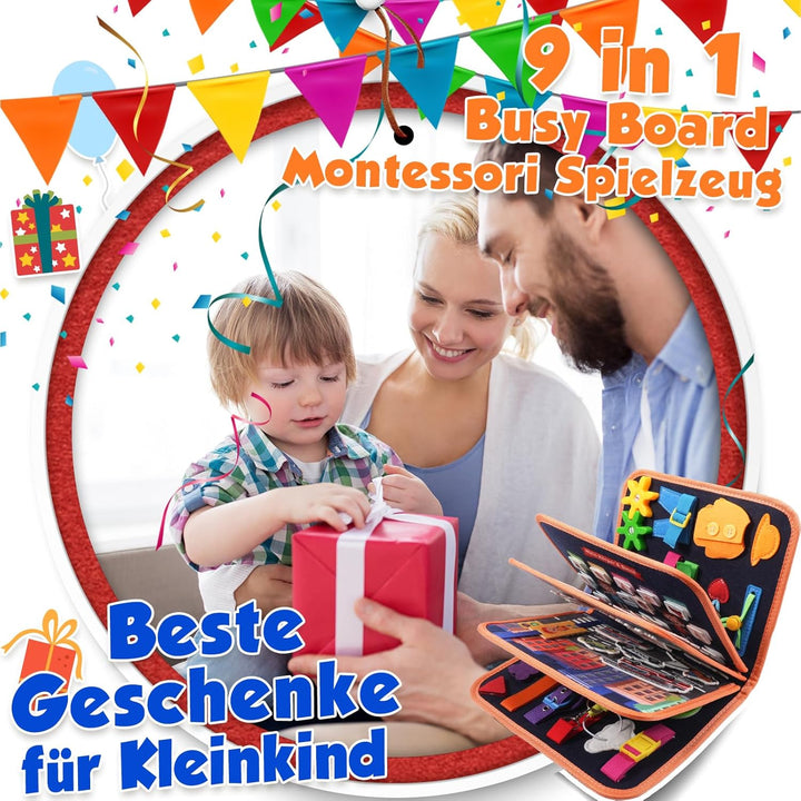 ZOOI Busy Board Montessori Spielzeug ab 1 Jahr, Busy Book Quiet Book Kinderspielzeug ab 1 2 3 4 Jahr