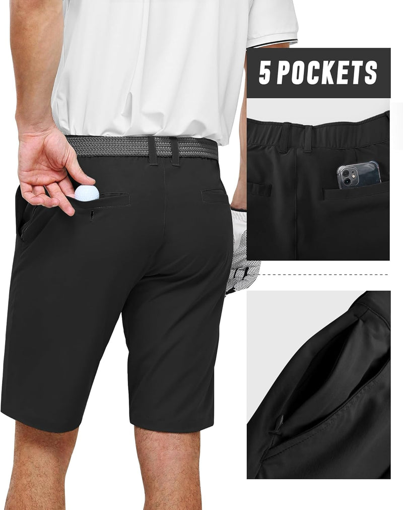 33,000ft Herren Golf Shorts Stretch Kurze Golfhosen Leichte Schnelltrocknende 11" Bermuda Shorts Kur