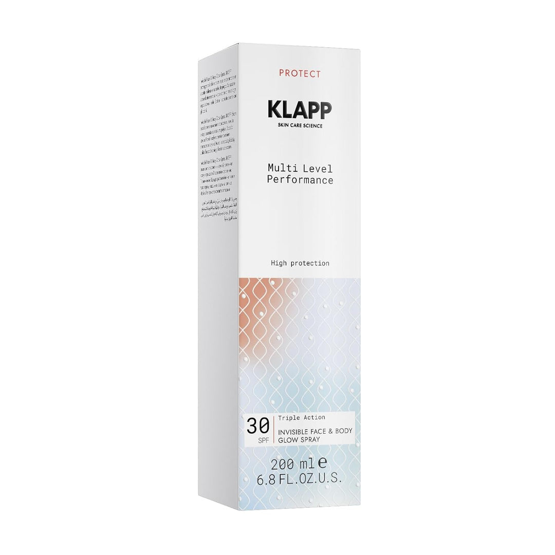 KLAPP Cosmetics - Triple Action Invisible Face & Body Glow Spray 30 SPF (200ml)