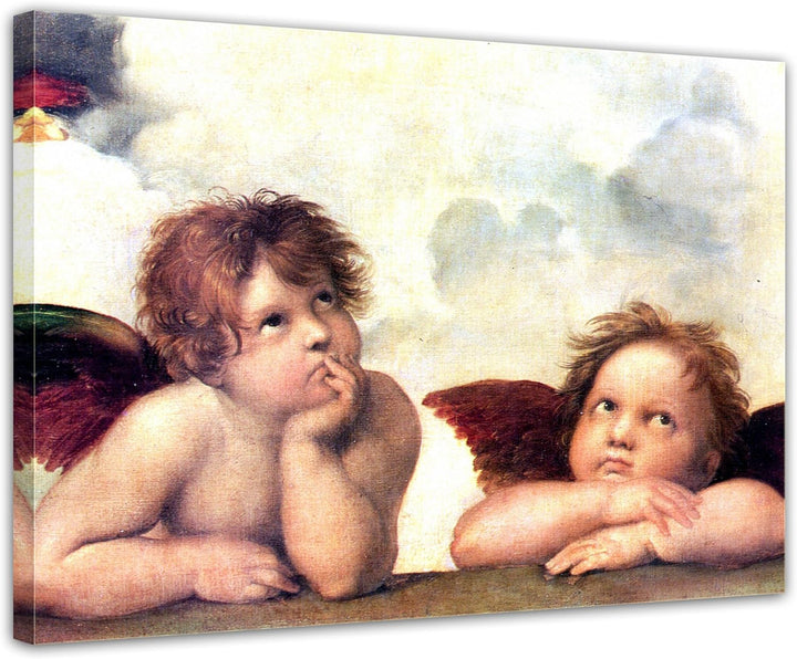 Bilderdepot24 Bild auf Leinwand | Raffael - Engel in 60x50 cm als Wandbild | Wand-deko Dekoration Wo