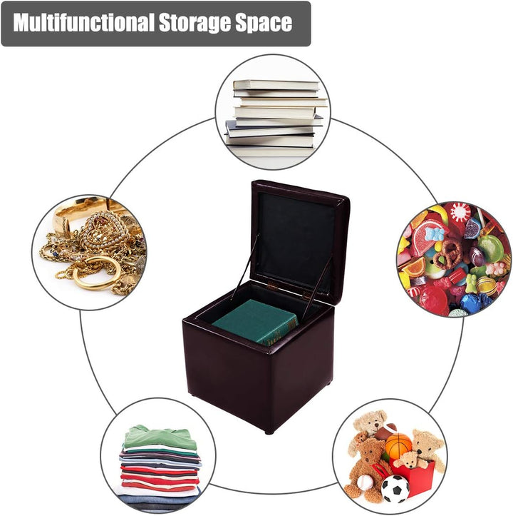 GIANTEX Sitzhocker mit Stauraum, Sitzwürfel Sitzbox auS PU, Sitztruhe Sitzcube Aufbewahrungsbox Fuss