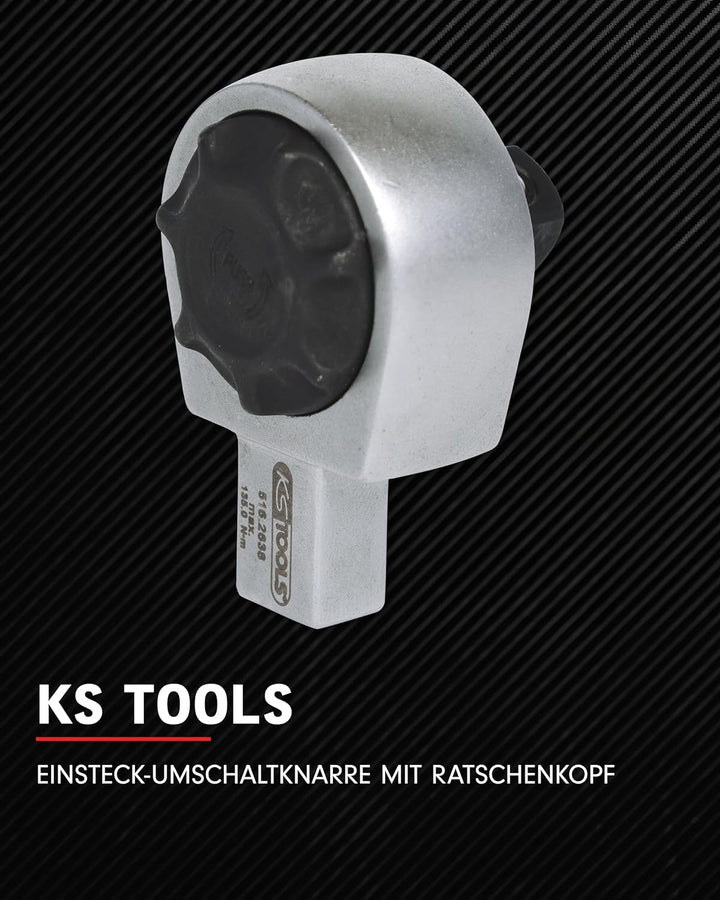 KS Tools Einsteck Umschaltknarre 9 x 12 mm, 516.2638 I 3/8" Ratsche verchromt, feinverzahnt & mit St