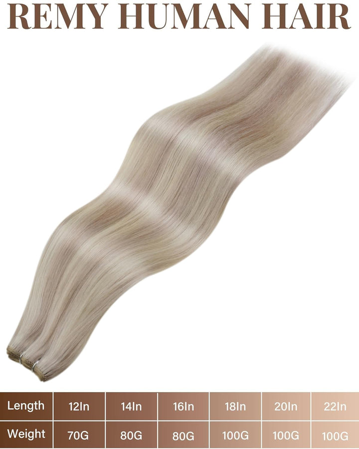 Hetto Extensions Echthaar Tressen Blond Extensions Tressen Echthaar Highlight Tressen Echthaar Exten