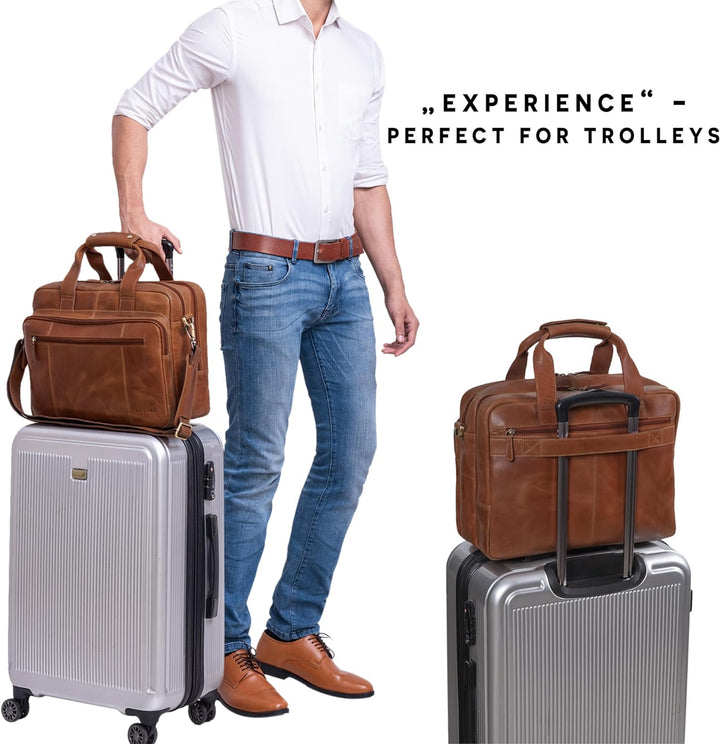 STILORD 'Experience' Vintage Lehrertasche Leder gross für Herren Damen XL Aktentasche Business Schul