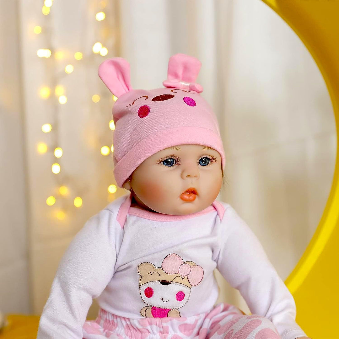 ZIYIUI 55cm 22Zoll Reborn Babypuppe wie Echtes Baby Weiche Silikon Vinyl echt Babypuppen Lebensechte