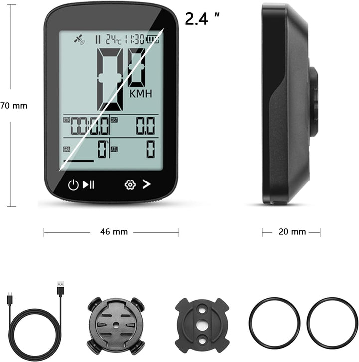 2,2/2,4 Zoll Fahrradcomputer, kabelloser Kilometerzähler, wasserdichter Multifunktions-Tachometer, g
