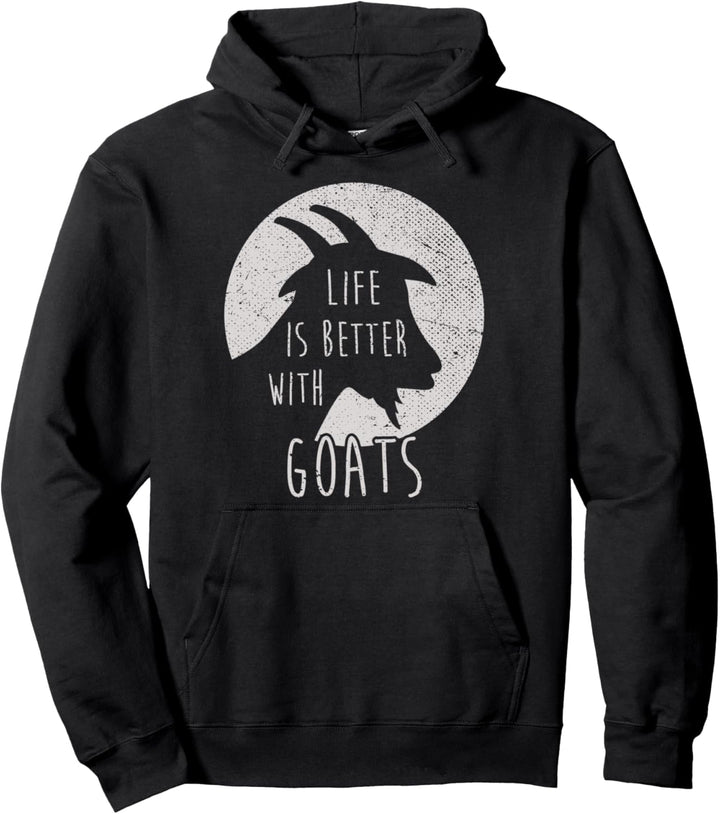 Das Leben ist besser mit Ziegen Bauernhof Lustiges Ziege Pullover Hoodie