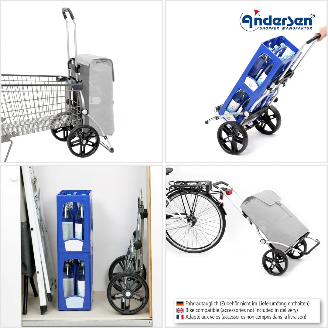 ANDERSEN Einkaufstrolley - Royal Shopper Senta grau 49 L einkaufen, Einkaufshilfe, wasserdicht, Alum