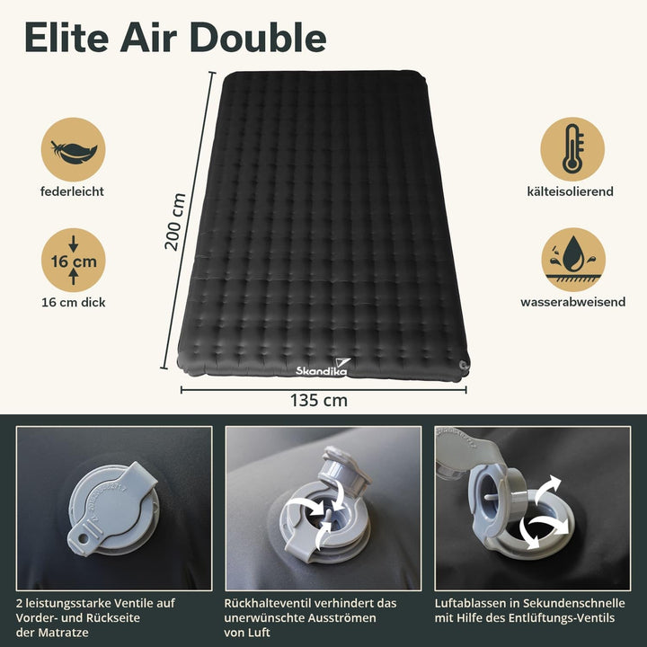 Skandika Isomatte Elite/Exclusive Air Single/Double | aufblasbare Matratze, kleines Packmass, leistu