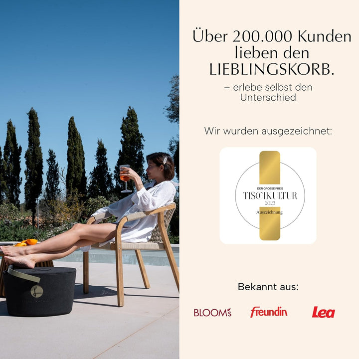 LIEBLINGSKORB Edge Black weinrot inkl. Deckel - ultraleichter, kippsicherer & formstabiler Einkaufsk