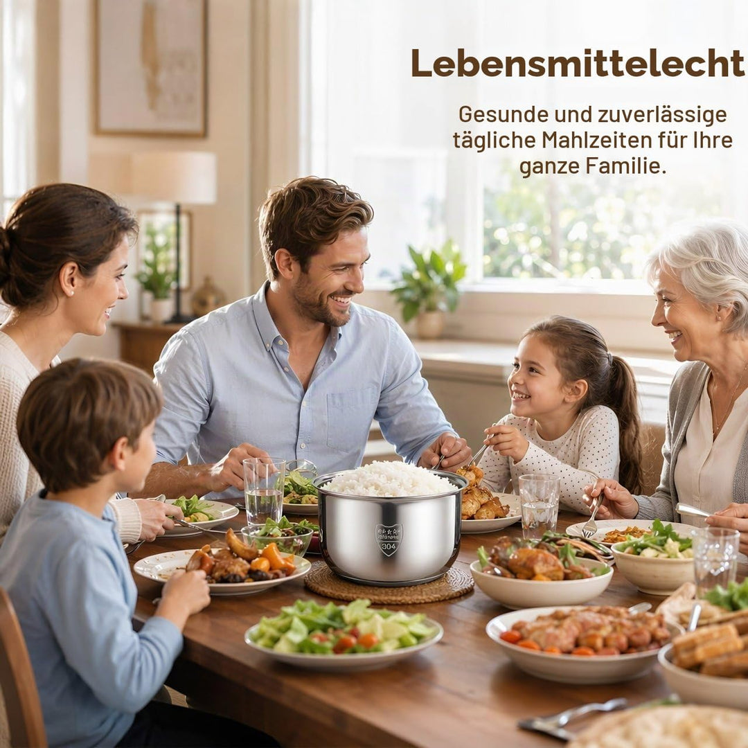 Amosfun Edelstahl Reiskocher Innentopf 2L Universal Ersatztopf FüR Elektrische Reiskocher Zum Kochen