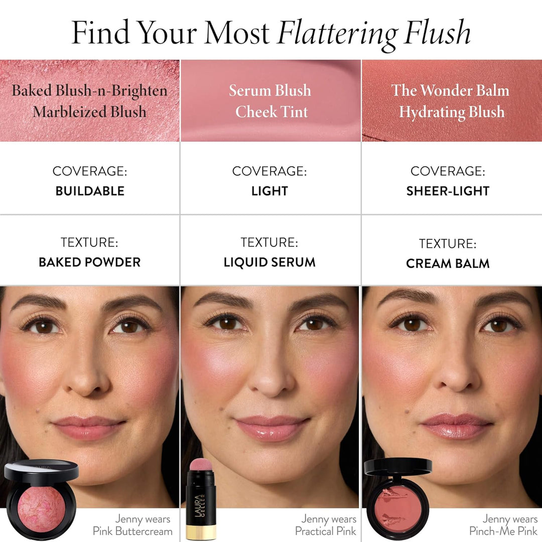 Laura Geller New York Baked Blush-n-Brighten marmoriertes Rouge, Seesterninsel, cremefarben, leicht,