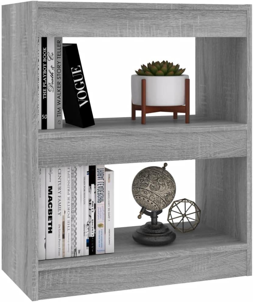 WIFESE Bücherregal Raumteiler 60x30x72 cm 2 Fächer Holzregal Regal für Büro Arbeitszimmer Wohnzimmer