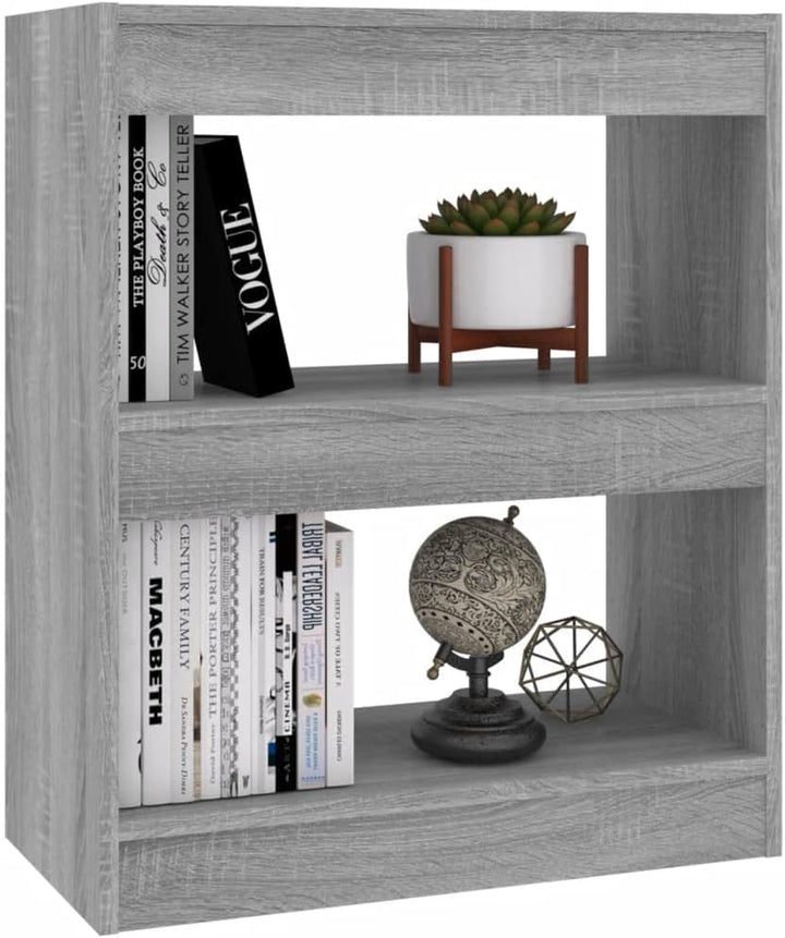 WIFESE Bücherregal Raumteiler 60x30x72 cm 2 Fächer Holzregal Regal für Büro Arbeitszimmer Wohnzimmer