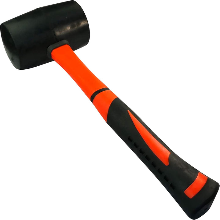 AERZETIX - C46070 - Hammer/Holzhammer/Gummikopfhammer Schwarz - TPR Griff Orange - 365mm 900gr - Wer