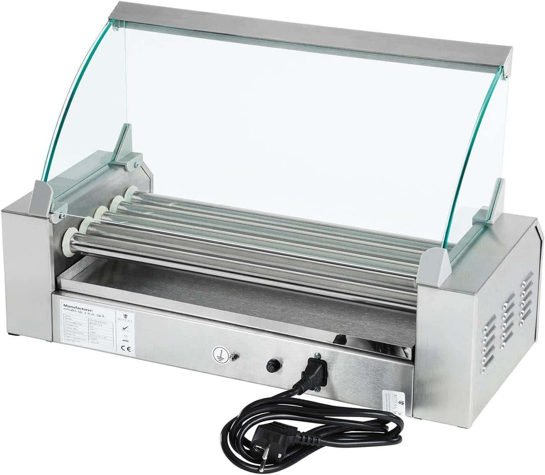 Royal Catering Hot Dog Grill Hot Dog Maschine Hot Dog Maker (5 Rollen, Platz für 8 Würstchen, 1.000