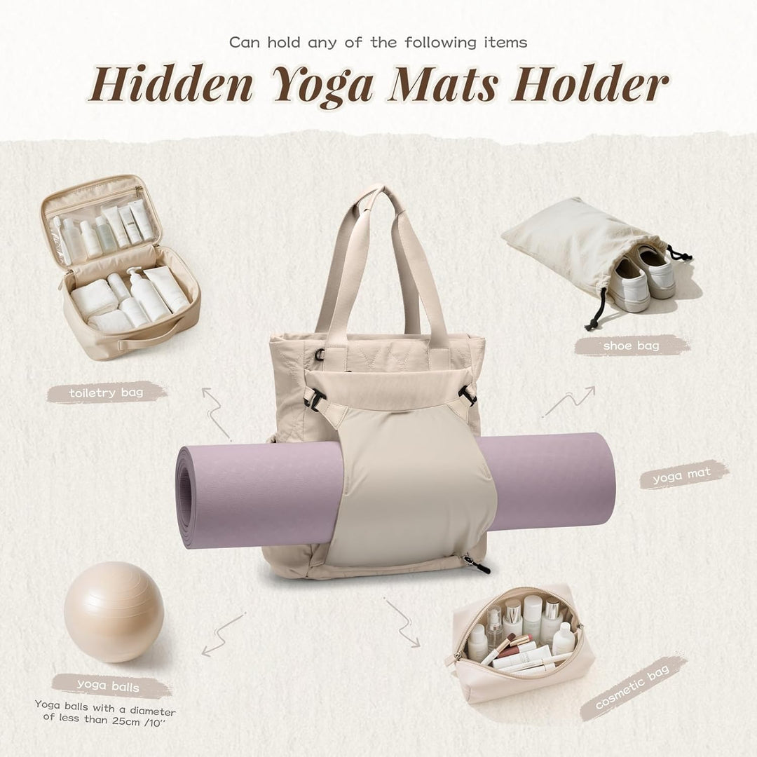 GOLF SUPAGS Convertible Laptop Rucksack Damen Yogatasche Sporttasche, Gesteppte Tragetasche, Yogamat