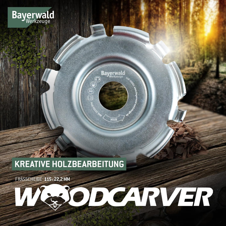 Bayerwald Woodcarver Ø 115 mm - Frässcheibe für Winkelschleifer zur Holzbearbeitung/ideales Werkzeug