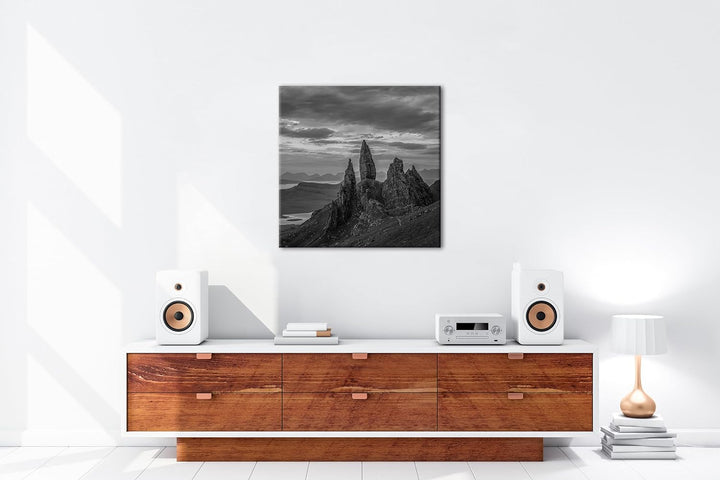 deyoli Felsenformation in Schottland Format: 60x60 cm Effekt: Schwarz/Weiss als Leinwandbild, Motiv