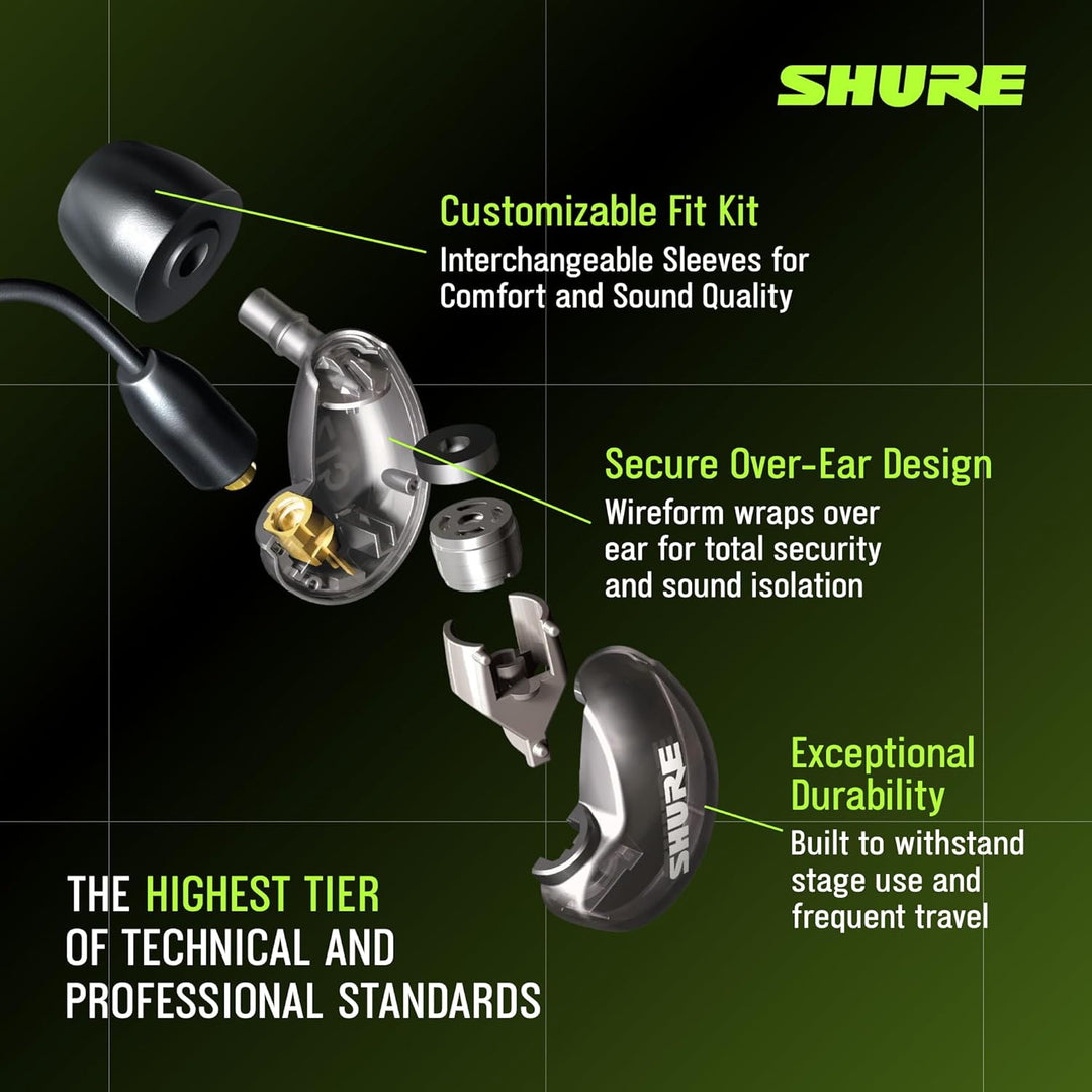 Shure SE215-CL Professionelle schallisolierende Kopfhörer mit einzelnem dynamischem MicroDriver, sic