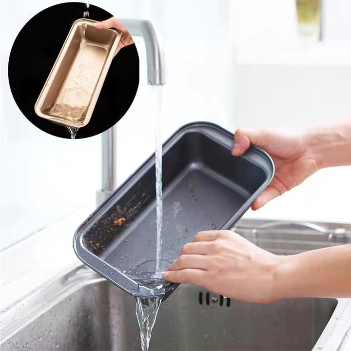 Grehge Pan Loaf Tin for Baking, Non-Stick Carbon Steel Baking Bread Toast Mould Loaf Baking Pan Set