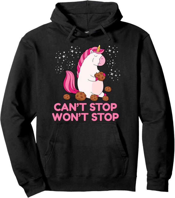 Can't Stop Wan't Stop - Einhorn ist süchtig nach Keksen Pullover Hoodie