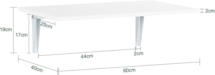 SoBuy FWT21-W Wandklapptisch Esstisch Klapptisch Küchentisch aus MDF weiss (60x40cm)