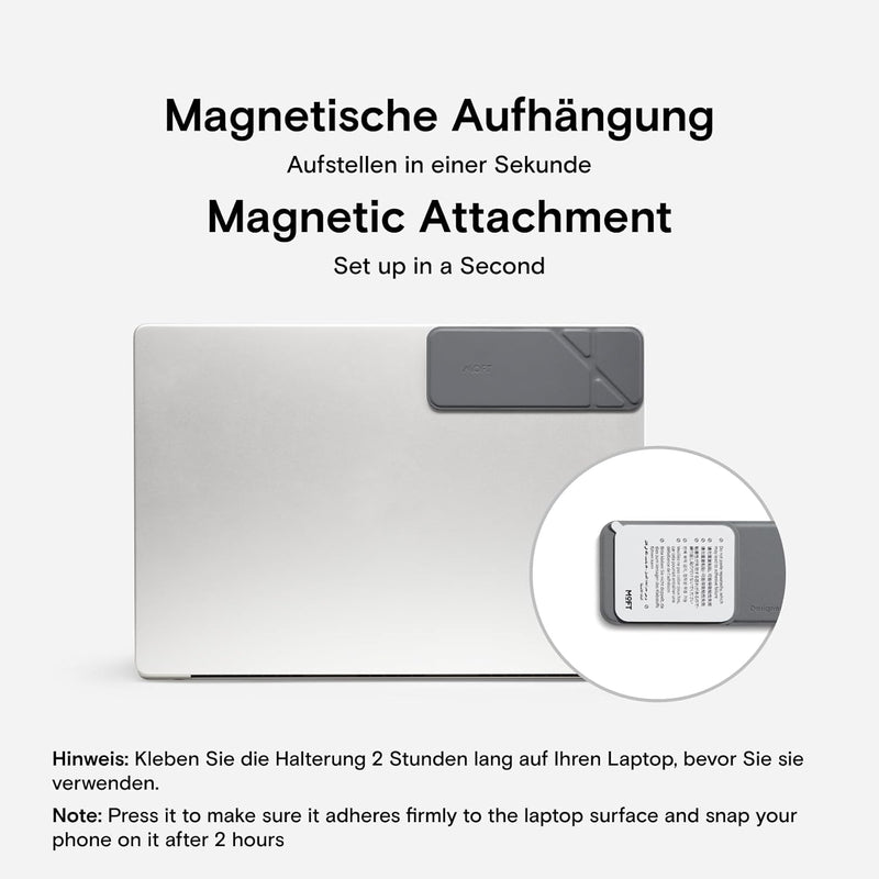 MOFT Magnetische Laptop iPhone Halterung, Schlanke Faltbare Verstellbare Telefon-Monitor-Seitenhalte