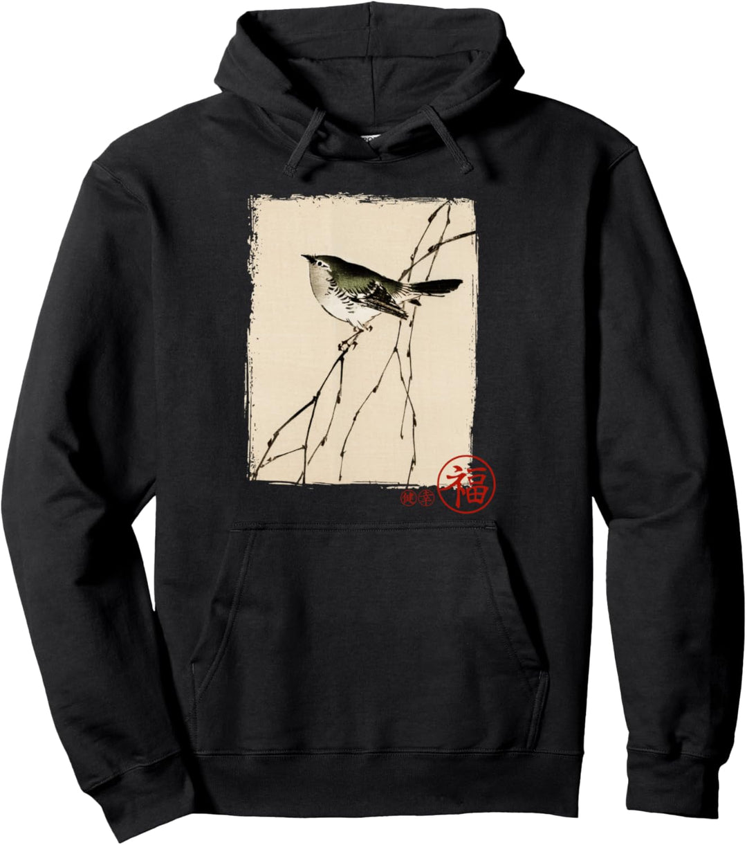 Bird traditional japanese art vintage gift Pullover Hoodie