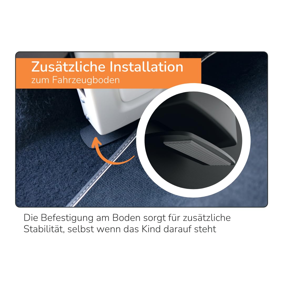 OKIDAY Fussstütze für Autositze - schwarz, für Autositze 15-36 kg, (auch solche mit Standbein), stab
