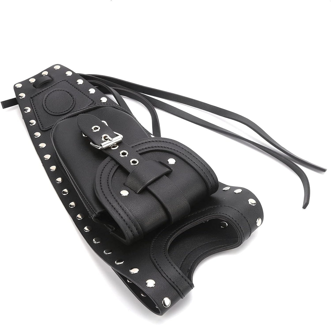 Tankverkleidungstasche, Motorrad-Kraftstofftanktasche, Gastankpolsterabdeckung, Schwarzes Kunstleder