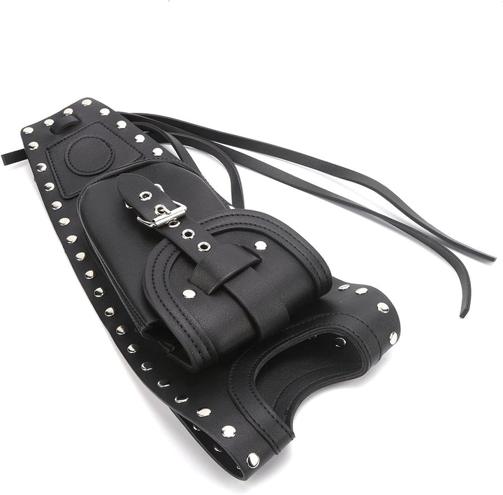 Tankverkleidungstasche, Motorrad-Kraftstofftanktasche, Gastankpolsterabdeckung, Schwarzes Kunstleder