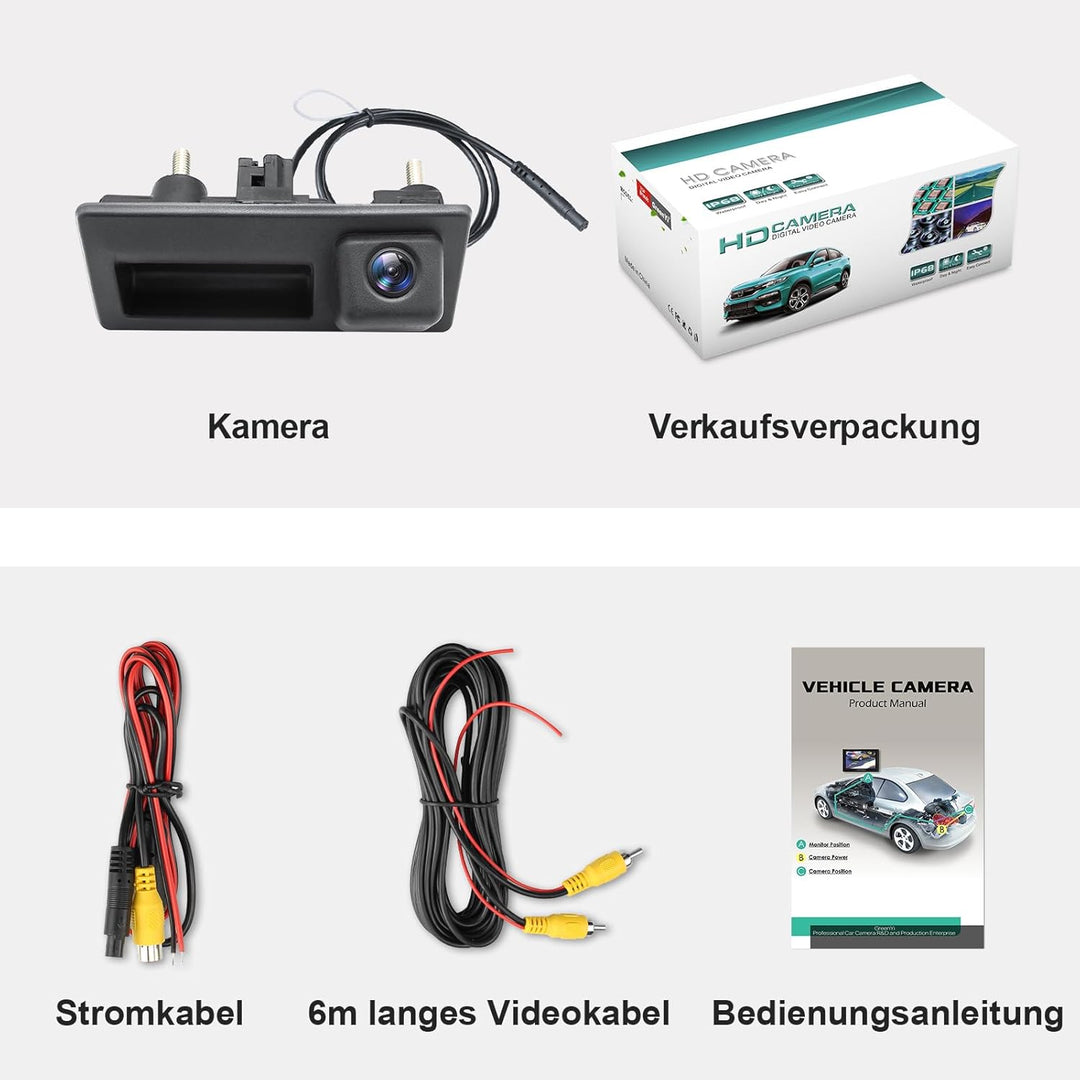 1080P Dynamischer Rückfahrkamera für Audi A4L A5 A3 Q3 Q5 RS6 VW Passat Tiguan Jetta Sharan Lavida S